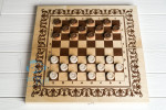 Игра 4 в 1 нарды, шашки, шахматы пластмассовые, карты 40х40 см